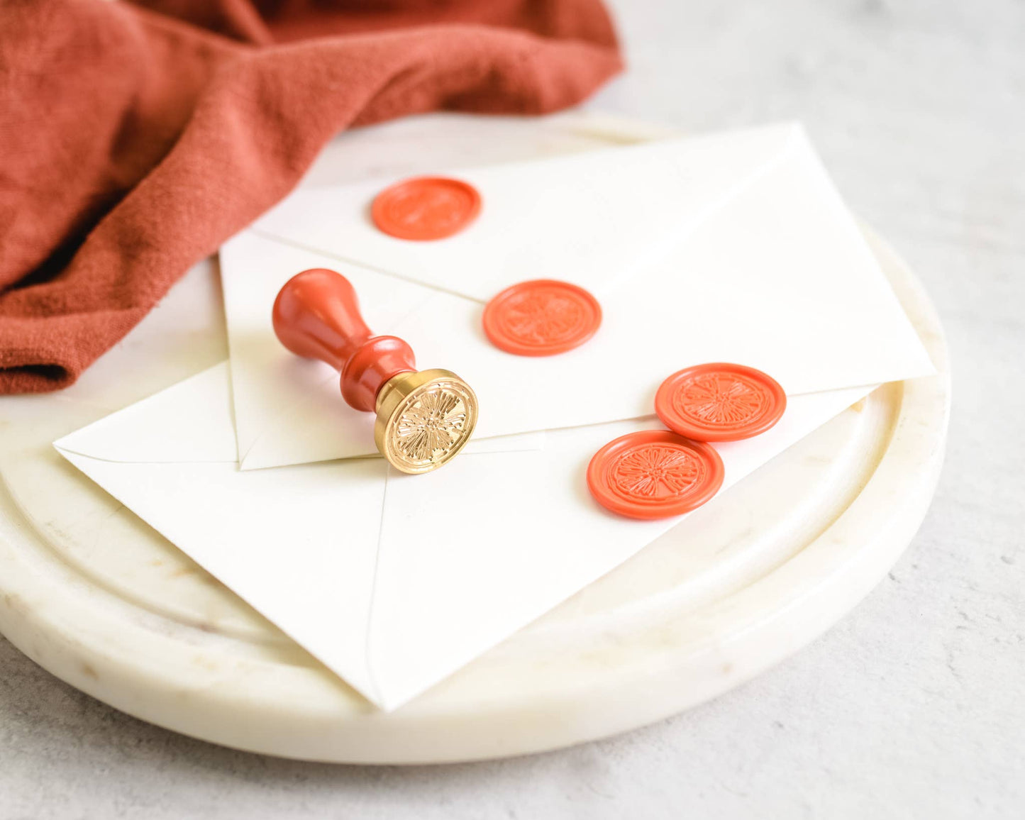 Wax seal stamp and wax stick set: Citrus Fruit