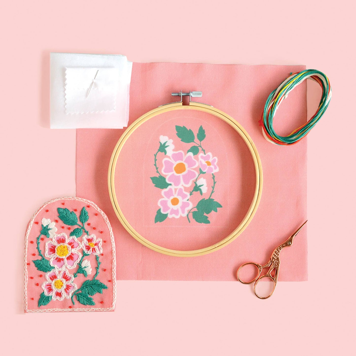 DIY Kit: Roses Embroidery Patch Kit