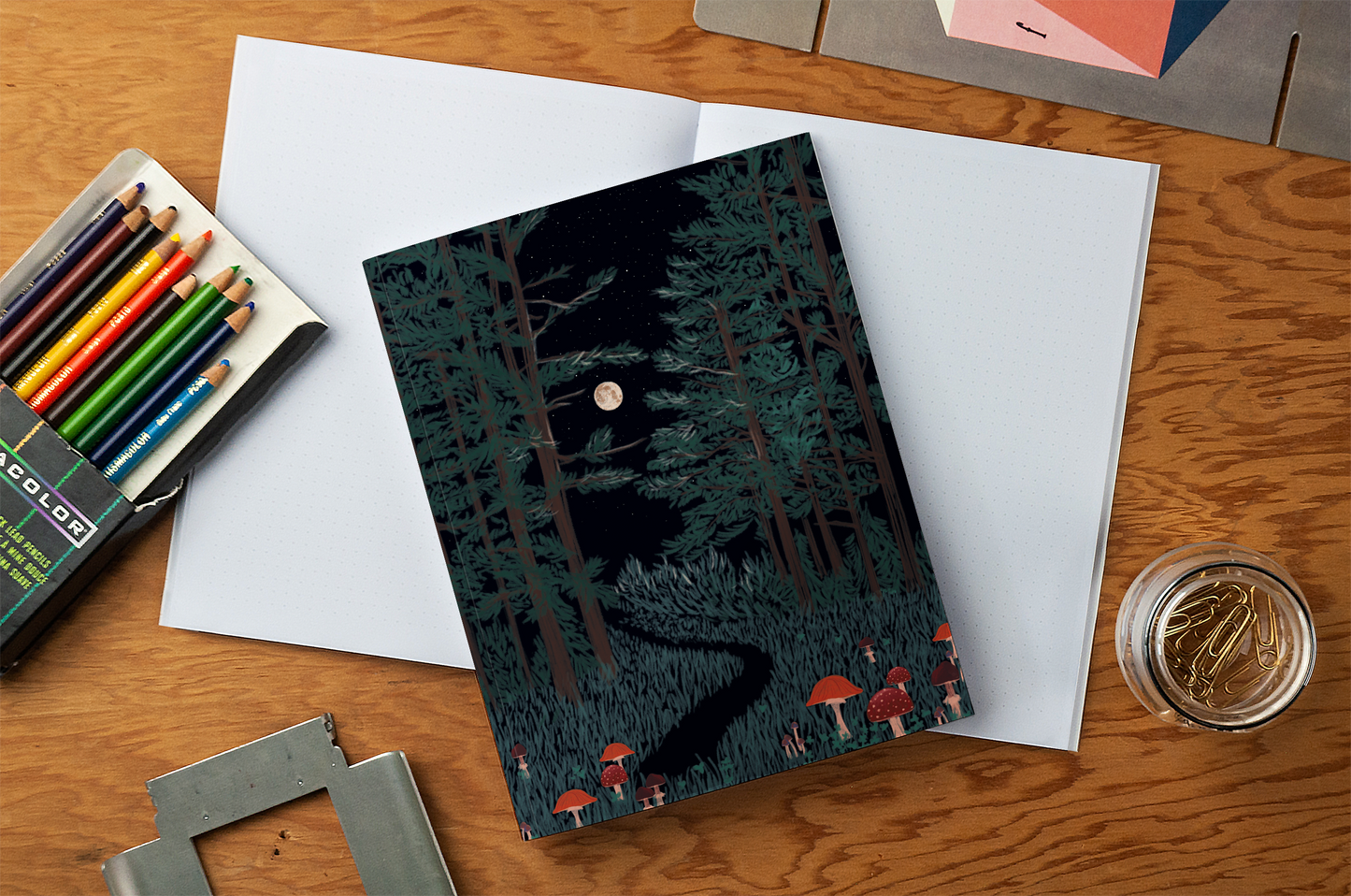 Moonrise Forest Medium Layflat Journal Notebook