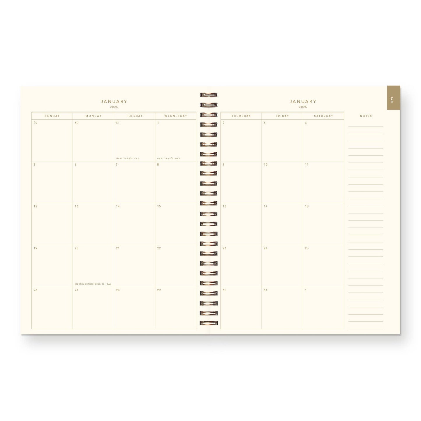2027 Floral Pattern Dated Planner : Calendar Year: Moss Cover | White Ink