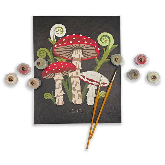 Fly Agaric Mushrooms Paint-by-Number Kit