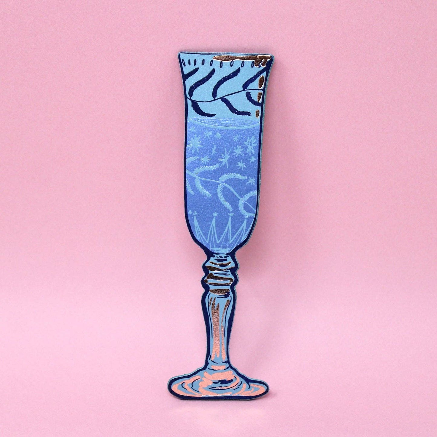 Wine Glass Bookmark: Heritage Blue