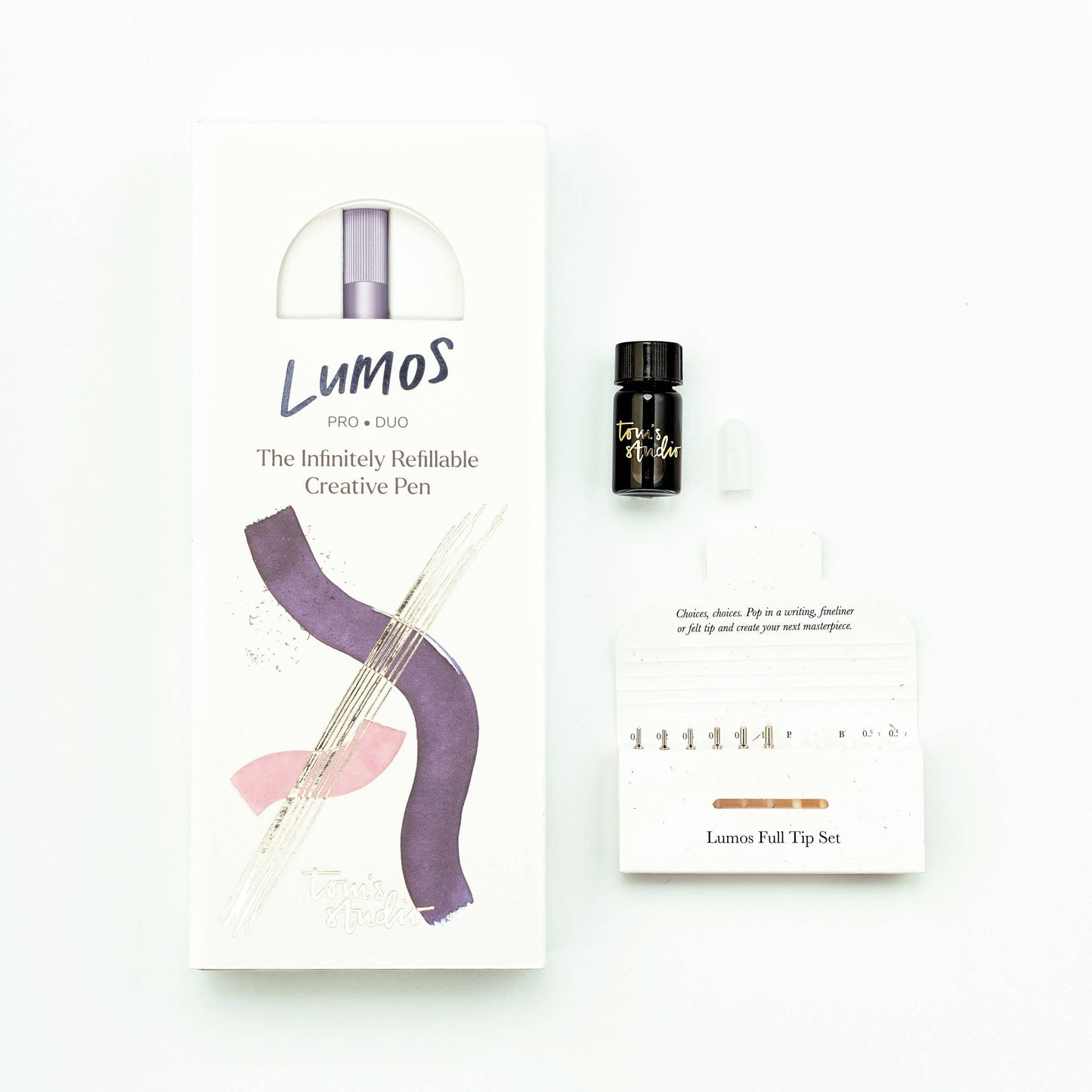Lumos Pro - Refillable Multi-Tip Pen: Raspberry / Duo Tip