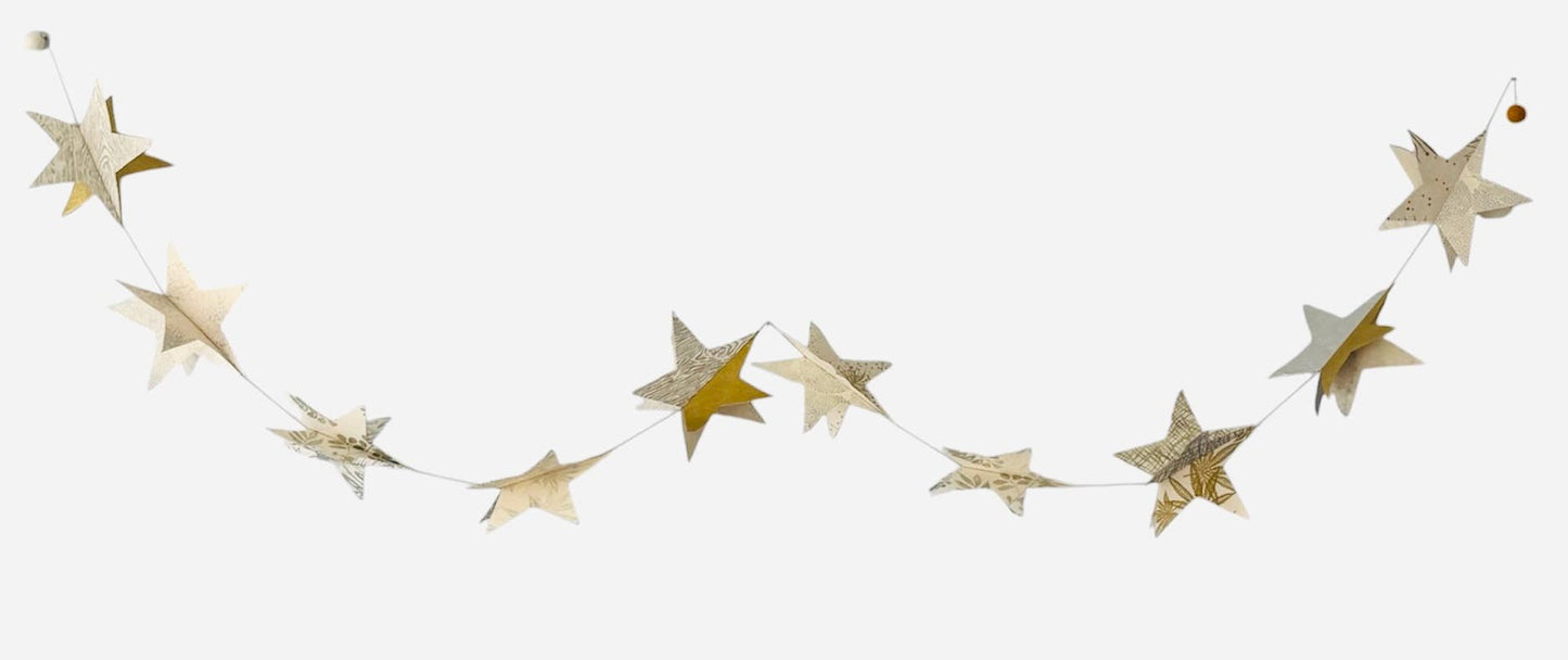 3D Paper garland Stars 6ft: Medium