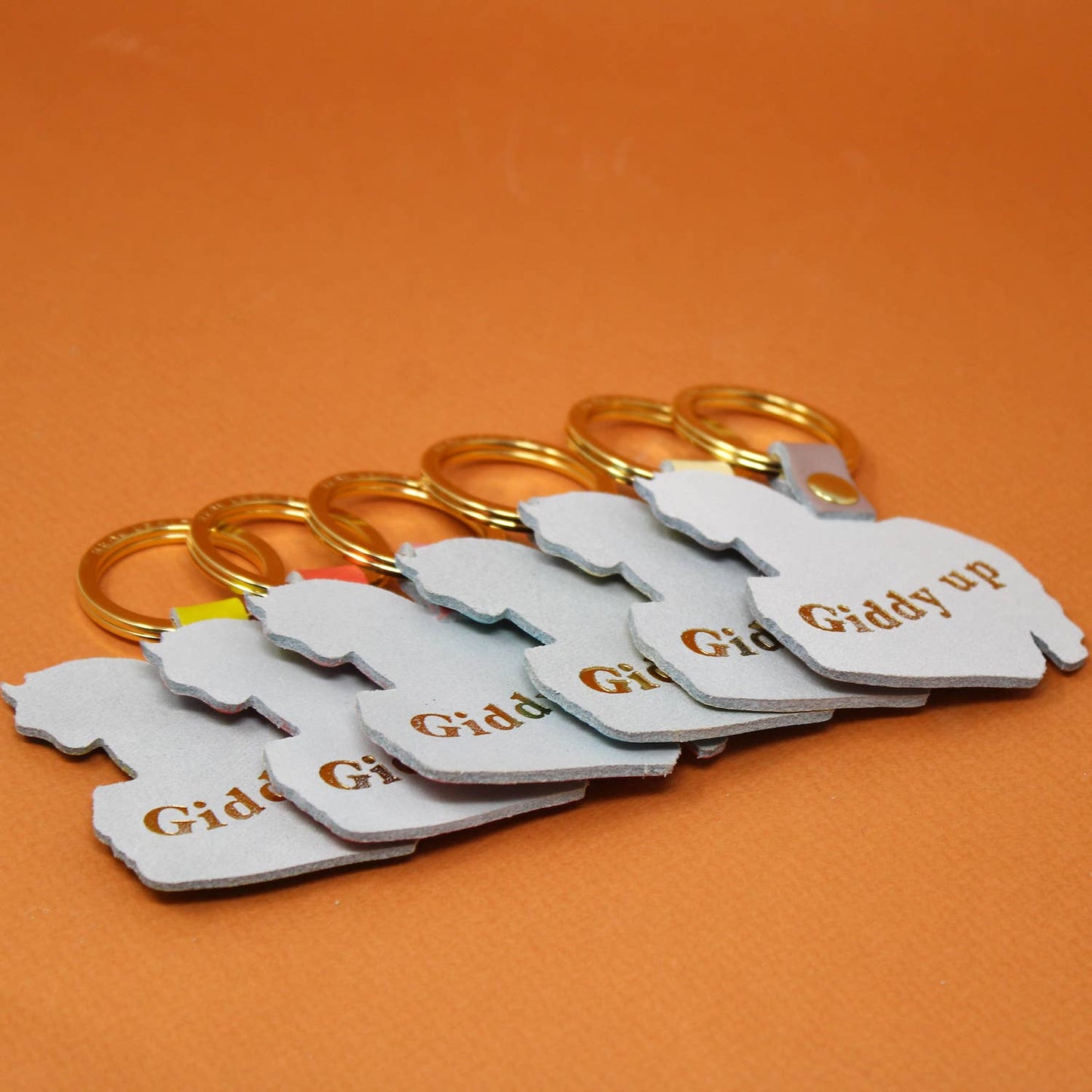 Horse Key Fob: Coral