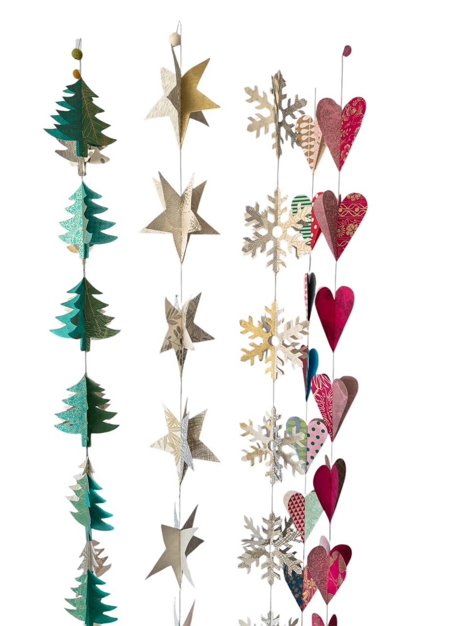3D Paper garland Stars 6ft: Medium