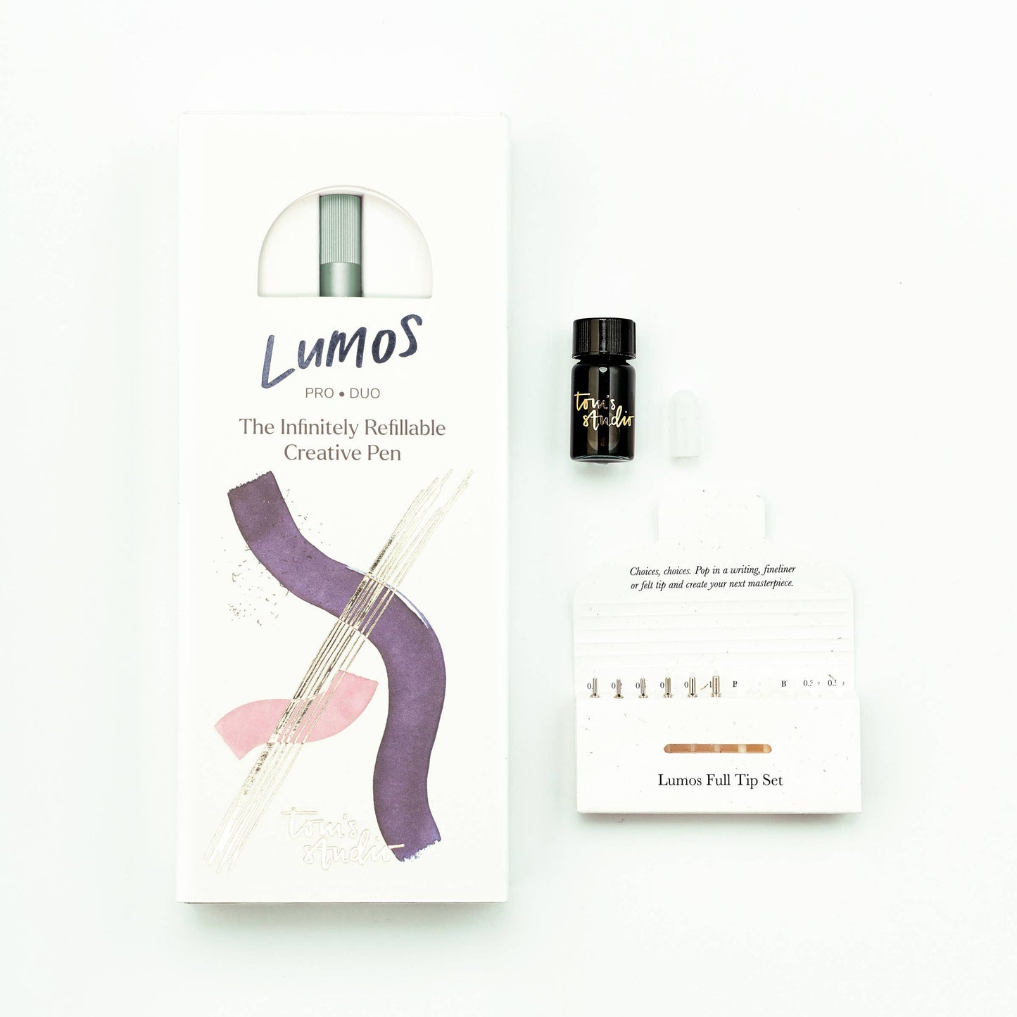 Lumos Pro - Refillable Multi-Tip Pen: Raspberry / Duo Tip