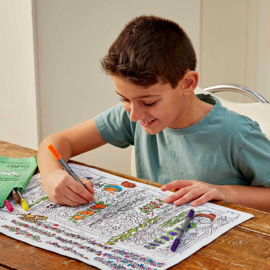 Kids Craft Kit - Coloring Playmat - Garden, Grow, Eat!