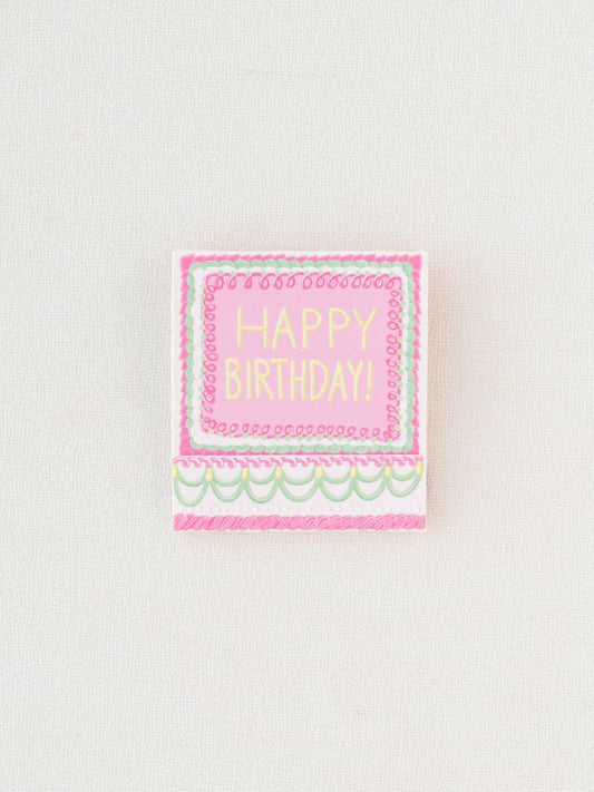 Happy Birthday Vintage Cake Printed 10 Stem Matchbooks