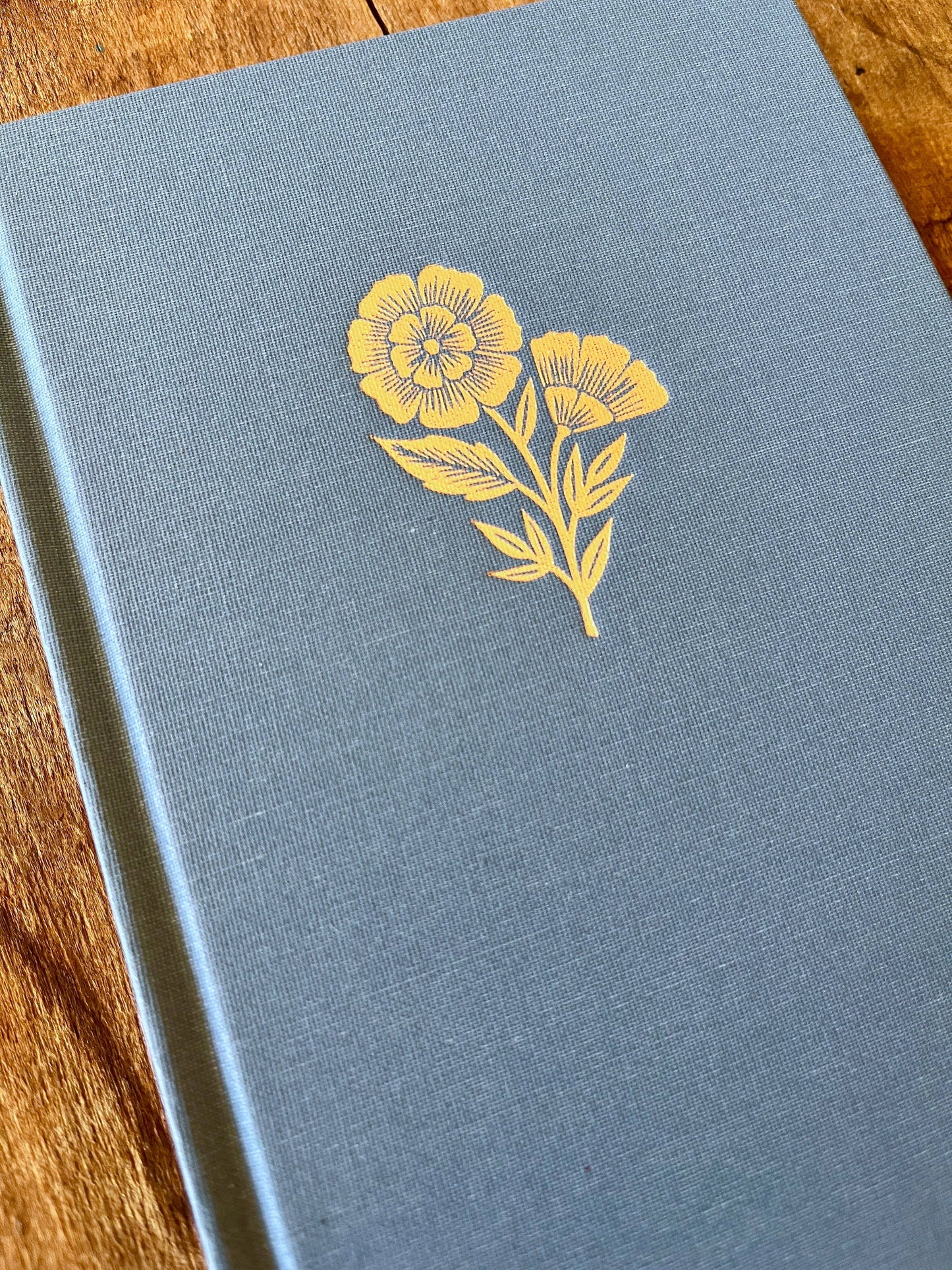 Foil Stamped Linen Journal: Denim Blue