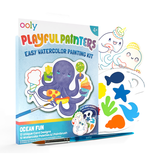 Playful Painters: Easy Watercolor Painting Kit - Ocean Pals