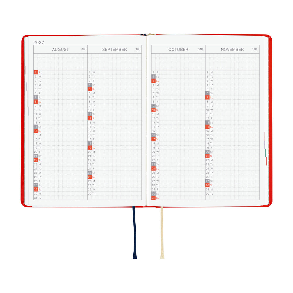 2027 Hobonichi A5 Hon - Yumi Kitagishi: White Cat and Rabbit's Tea Room