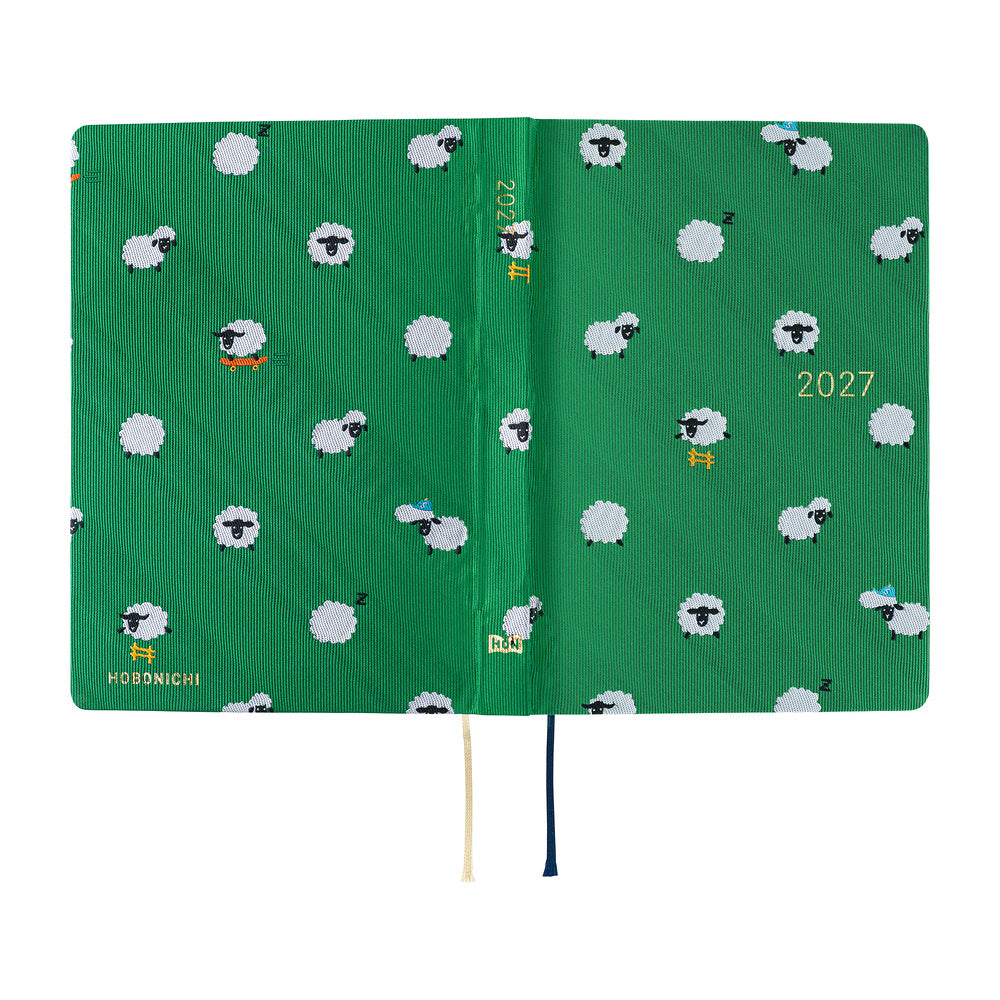 2027 Hobonichi A5 Hon - Bow & Tie: Sheep Sheep Sheep