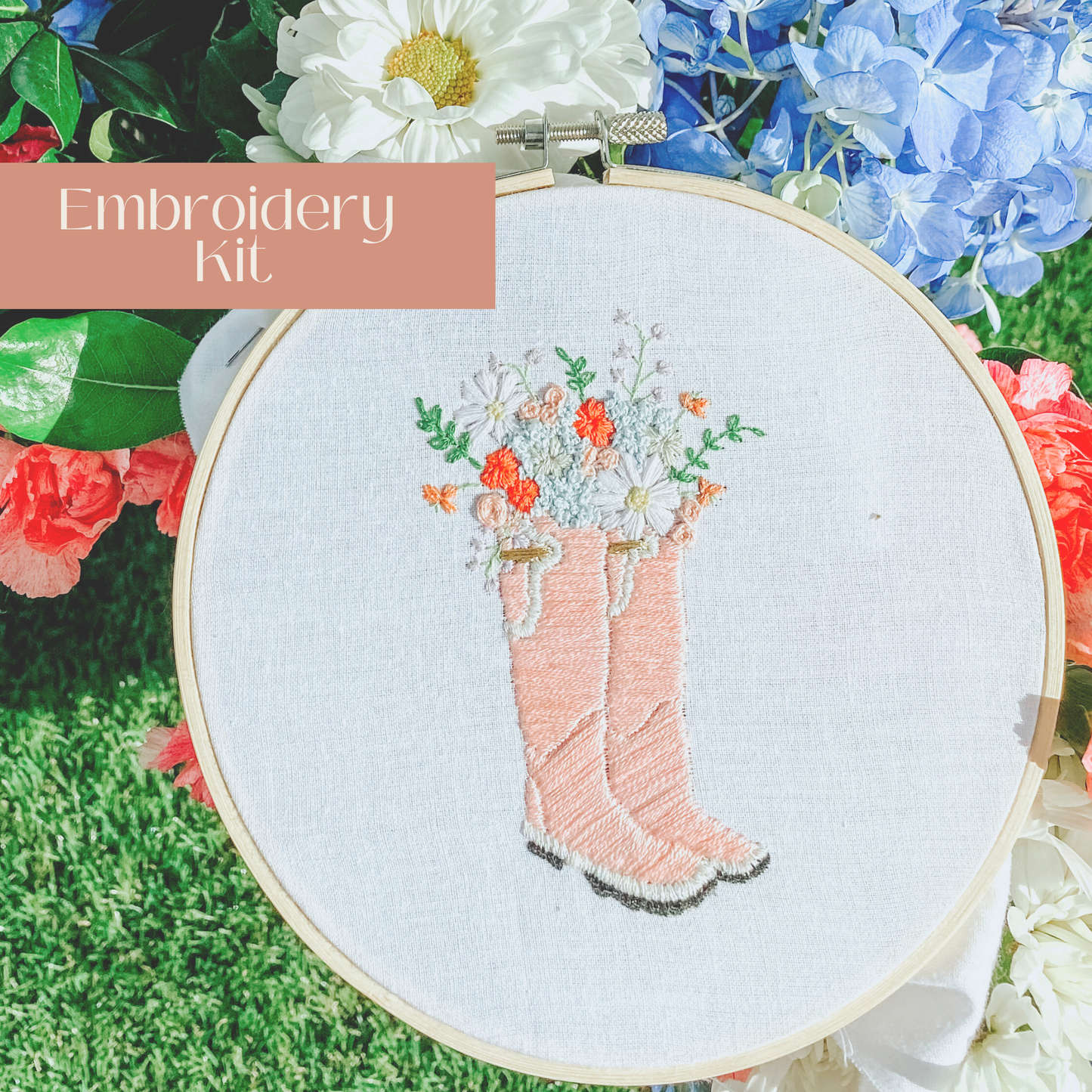 Garden Boots Intermediate Embroidery Kit