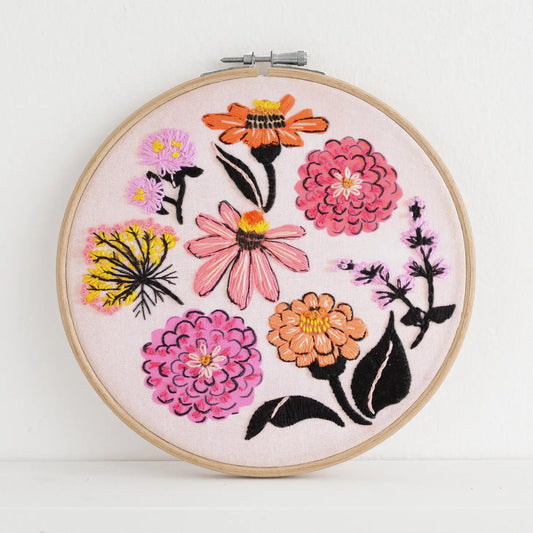 Beginner Embroidery - Zinnia Sampler