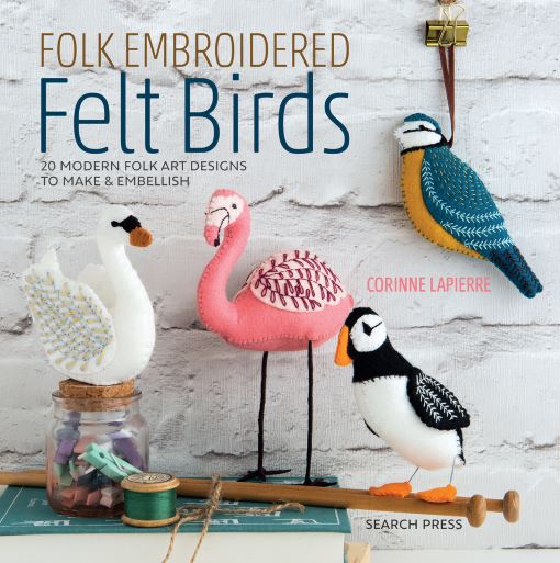 Felt Embroidered Birds Book