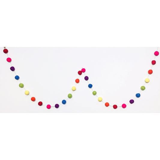 Rainbow Felt Pom Pom Banner