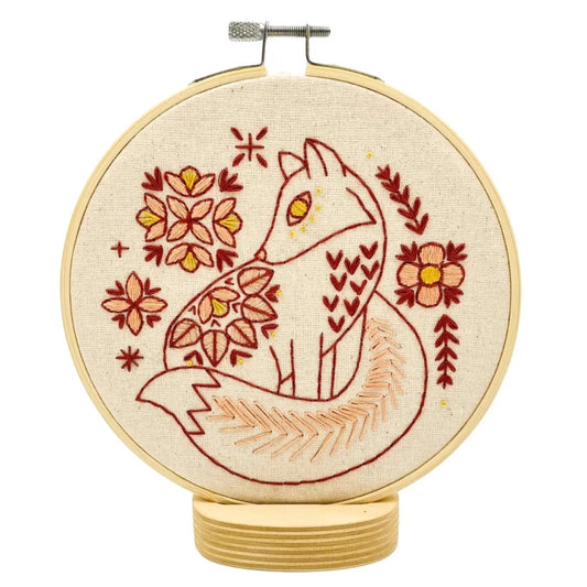 Folk Fox Embroidery Kit