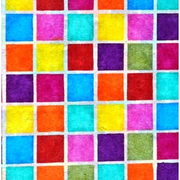 Batik Rainbow Squares & Shibori - Large Sheet