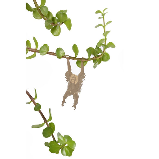 Orangutan Brass Plant Decoration