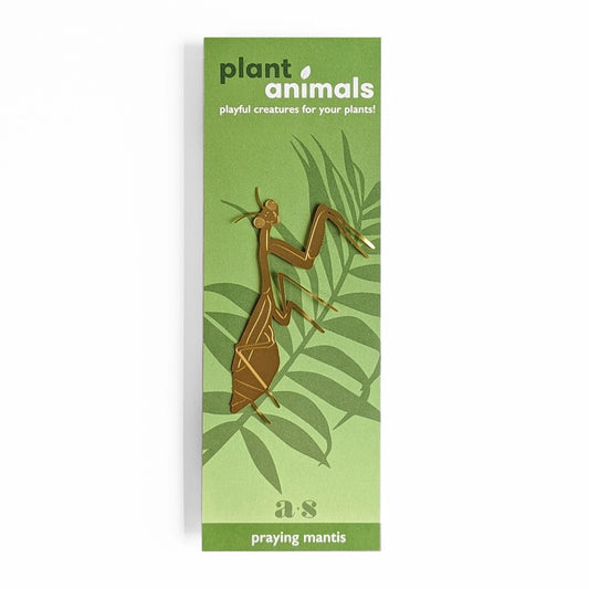 Praying Mantis Brass Plant Decoration
