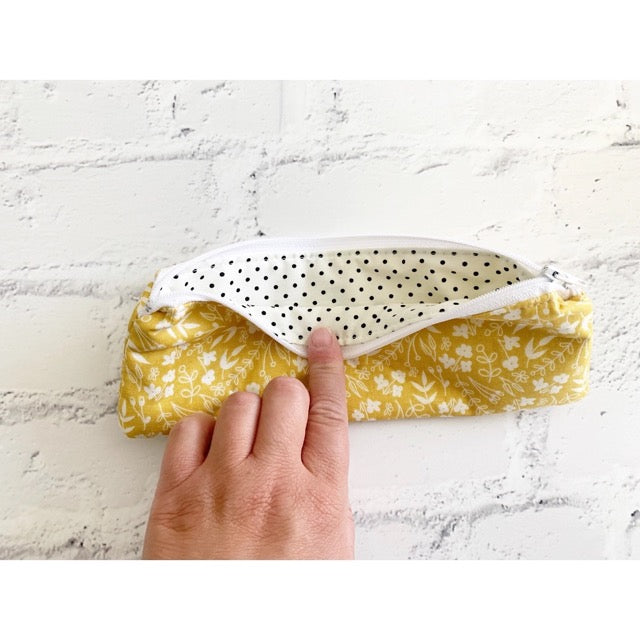 Yellow Floral Pencil Pouch