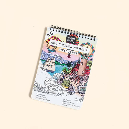 Watercolor Coloring Book - Cityscapes