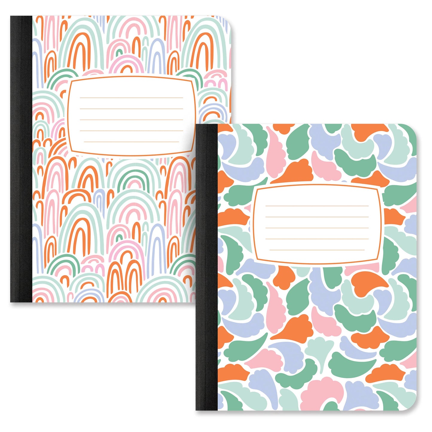 Rainbow Abstract Composition Book Duo